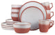 Stone Lain Vince Stoneware 16 Piece Dinnerware Set, Red
