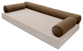 STYLE V6 TwinXL Velvet ContrastPipe Indoor Daybed Bolster Pillow|CoverOnly|AD308