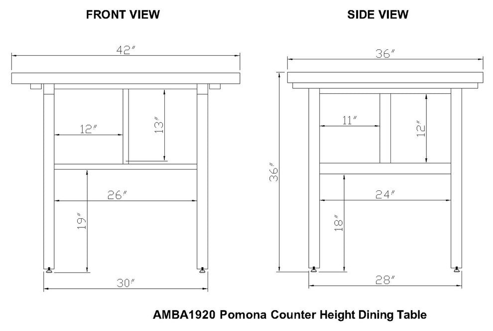 Pomona Reclaimed Wood Counter Height Dining Table