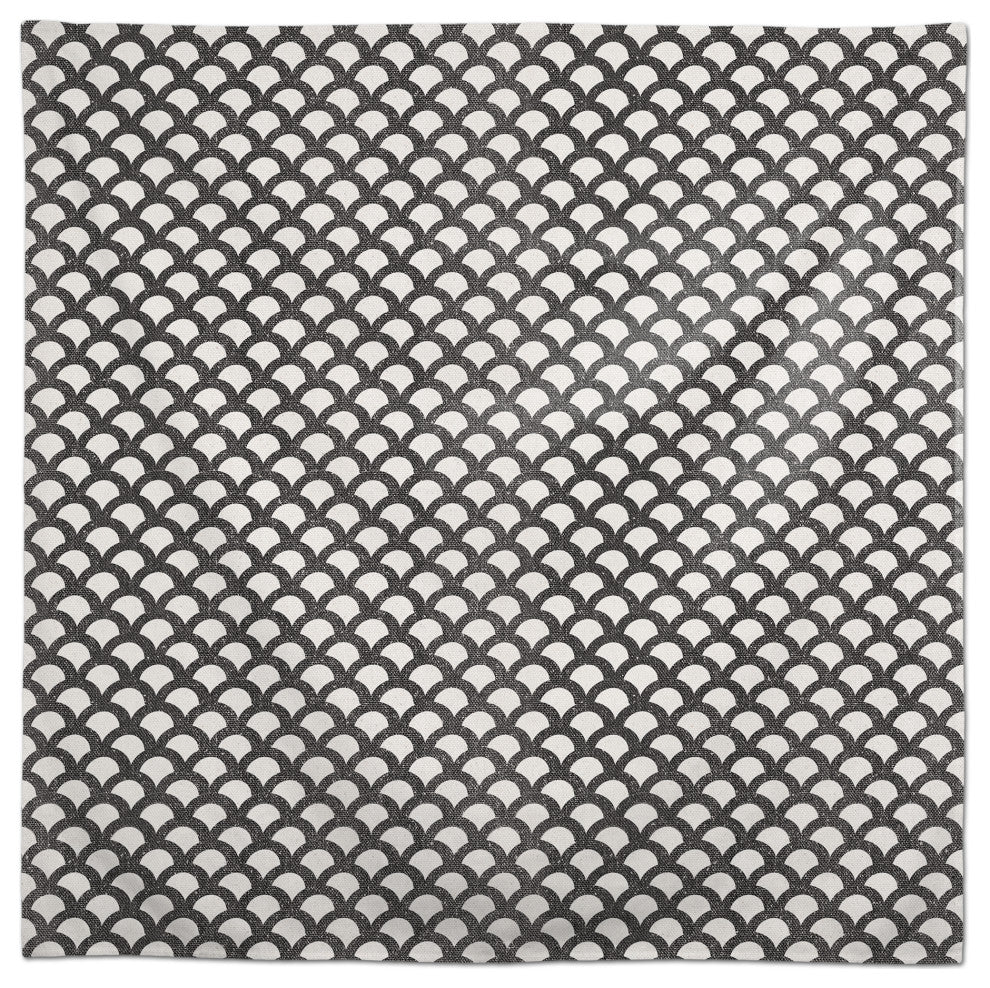 Neutral Scallop Pattern 58x58 Tablecloth