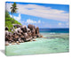 "Beautiful Seychelles Rocky Coast" Landscape Wall Art, 20"x12"