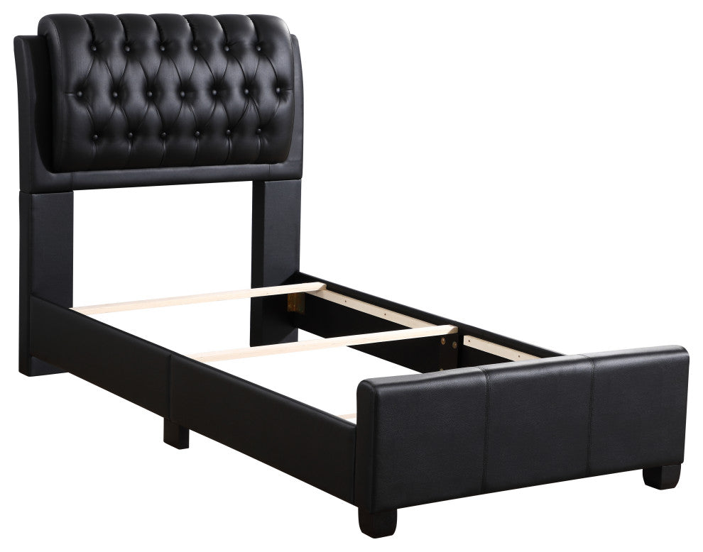 Bed, Black, Twin