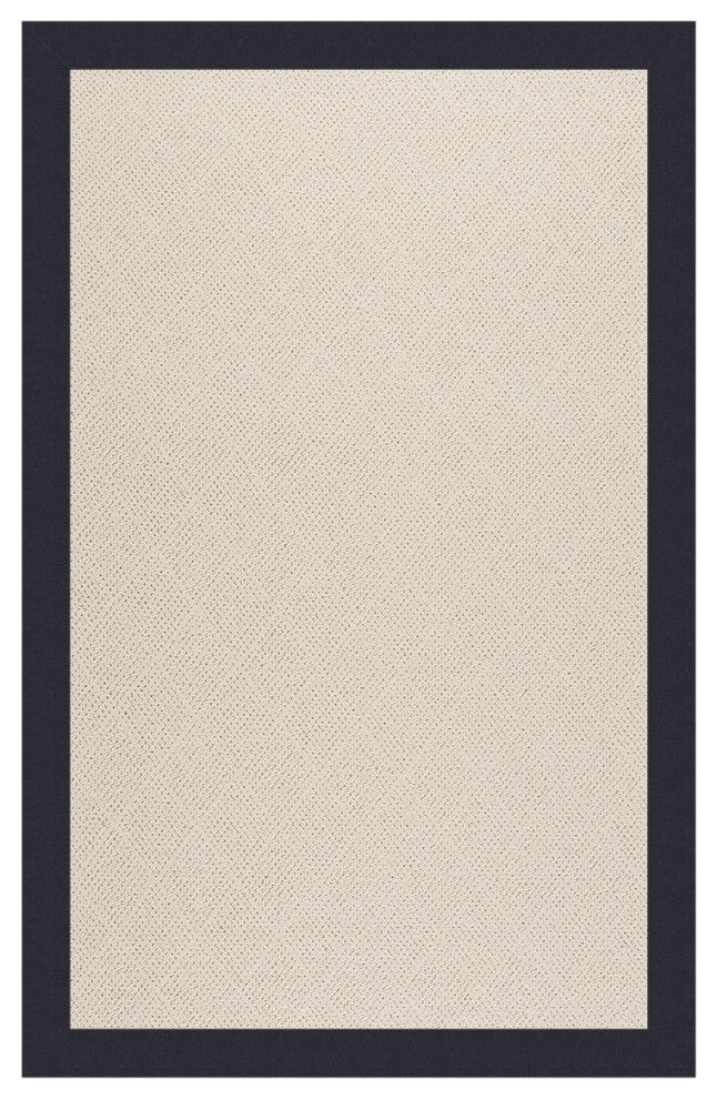 Zoe-White Wicker Machine Tufted Rectangle Rug, Dark Navy, 8'x10'