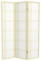 6' Tall Double Cross Shoji Screen, Special Edition, Ivory, 3 Panels