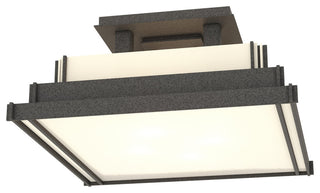 Steppe Small Semi-Flush, Ivory Art Glass, Natural Iron