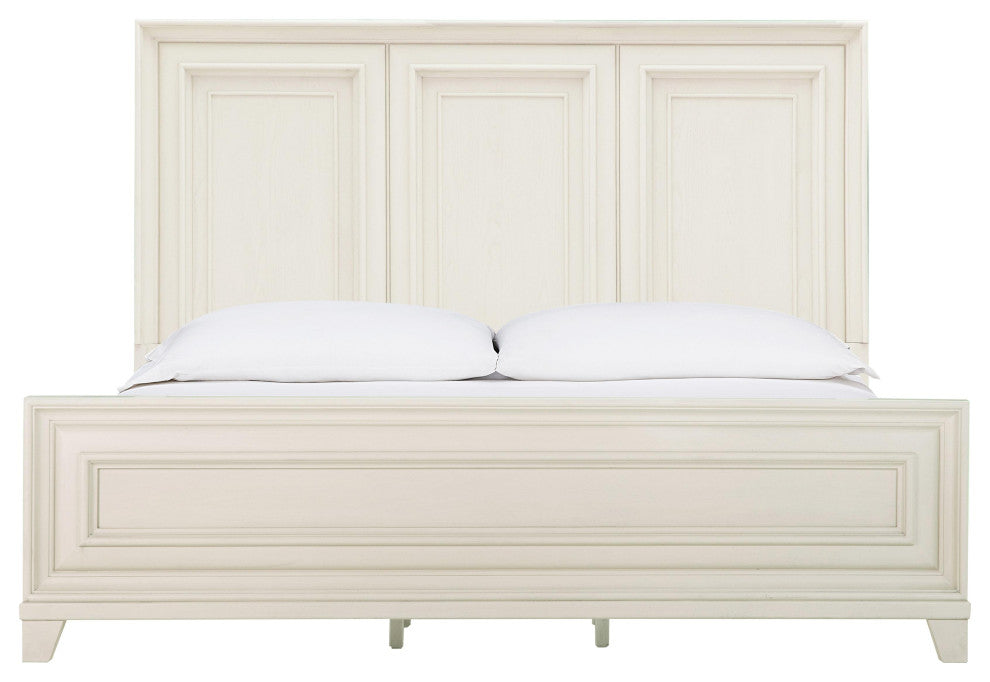Montauk Weathered White King Panel Bed