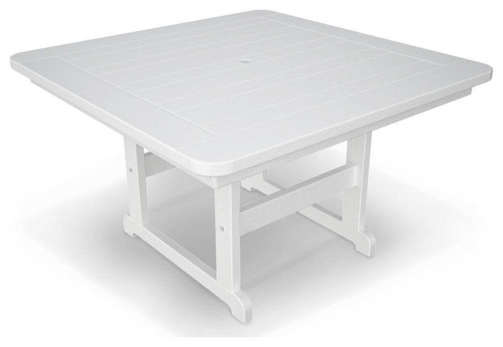 Polywood Park 48" Square Table, White