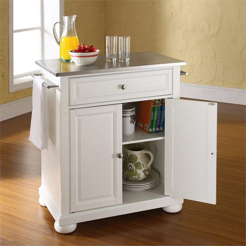 Crosley Furniture Alexandria Wood Portable Kitchen Island in White