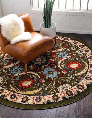 Country and Floral Kashan 2'2"x8'2" Runner Sage Area Rug