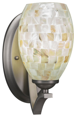 Zilo Wall Sconce, Graphite, 5" Ivory Glaze Seashell Glass