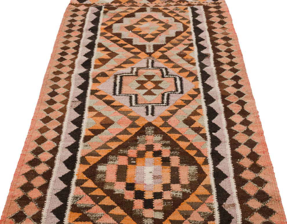 Vintage Turkish Kilim Runner 3' x 10' 2", 36 in. x 122 in.