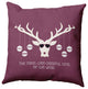 Cool Christmas Deer Accent Pillow, Passion Flower, 16"x16"