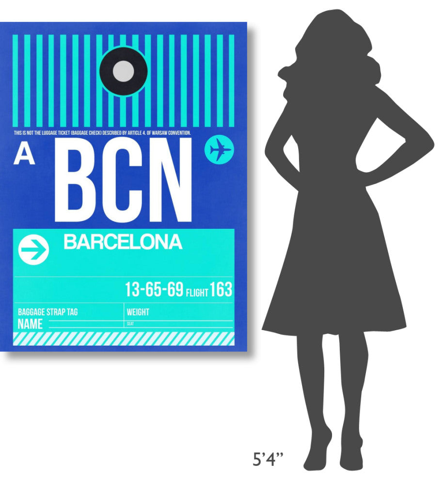 "BCN Barcelona Luggage Tag 2" Fine Art Print