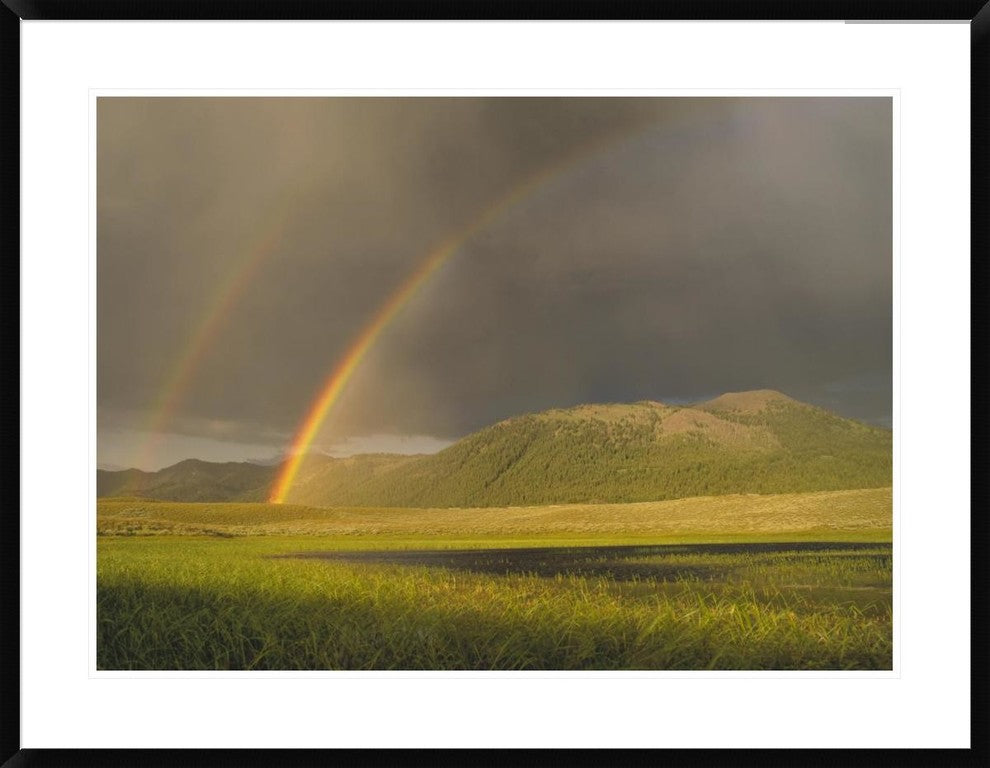 "Rainbow over Boulder Mountains, Idaho"  by Tim Fitzharris, 40x32"