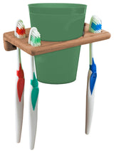 Teak Cup and Toothbrush Holder
