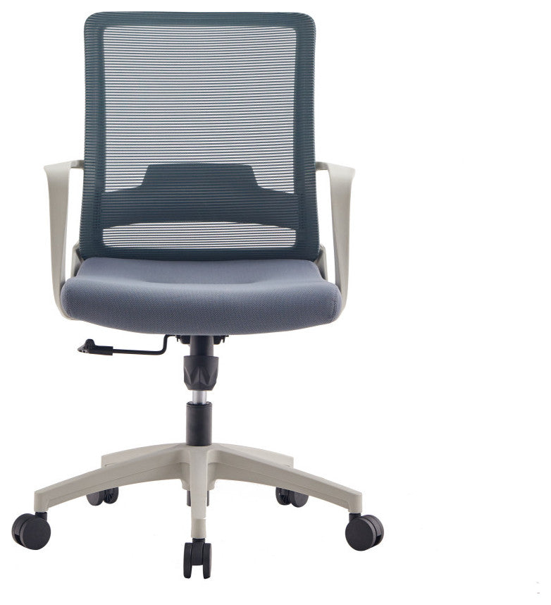 Adelaide Medium Back Revolving Ergonomic Office Chair, Smokey Oak/ White