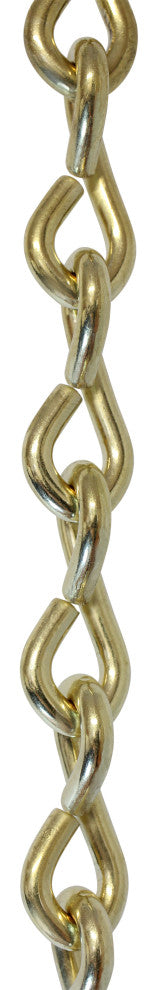 Steel Single Jack Basket Chain, 3 Sizes, 3', Polished Brass, U40