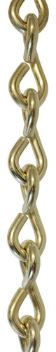 Steel Single Jack Basket Chain, 3 Sizes, 3', Polished Brass, U40