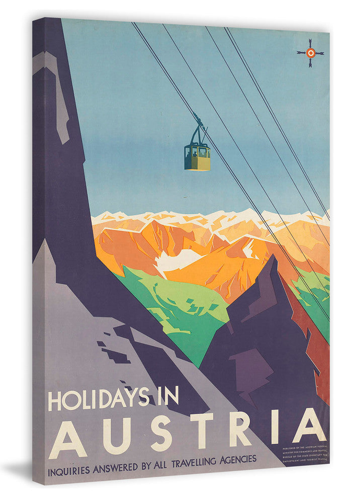 "Holidays in Austria" Painting Print on Wrapped Canvas, 16"x24"