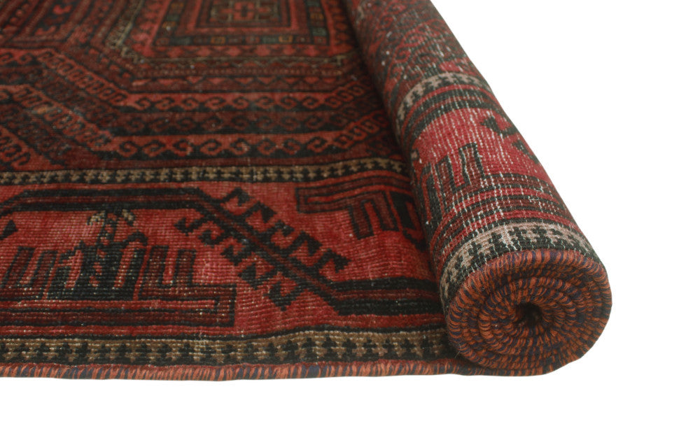 Semi-Antique Ayagoz Red/Charcoal Rug, 3'9x7'0