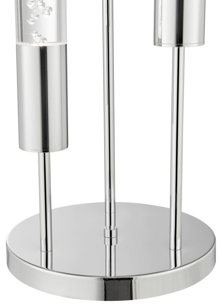 Chrome Integrated LED 3 Lights Table Lamp with Acrylic Tubes