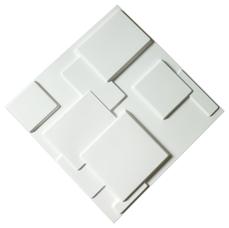 Art3d Decorative 3D Wall Tiles for Modern Wall Decor, White, Set of 12