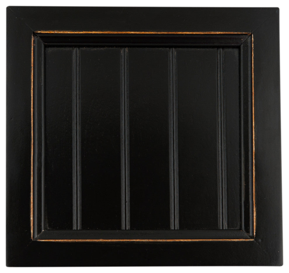 Rustic Executive Home Office Desk With Open Storage, Black