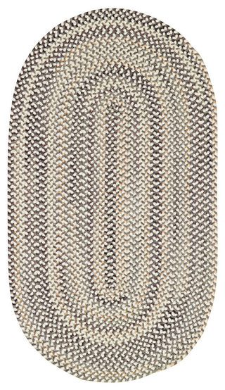 Sherwood Forest Braided Oval Rug, Smoke, 2'x3'