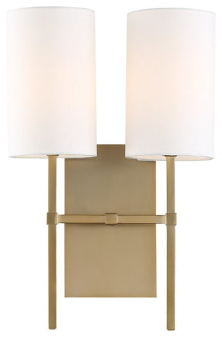Crystorama Veronica 2-Light Sconce, Aged Brass