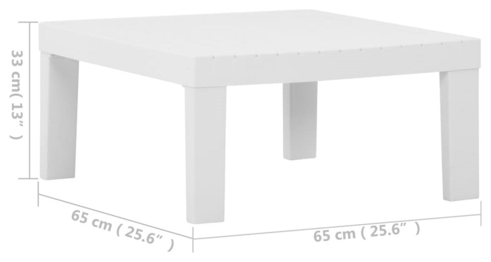 Vidaxl Garden Lounge Table Plastic White