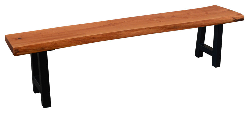 Live Edge Locust Ridgemont Bench, Cedar Stain, 6 Foot