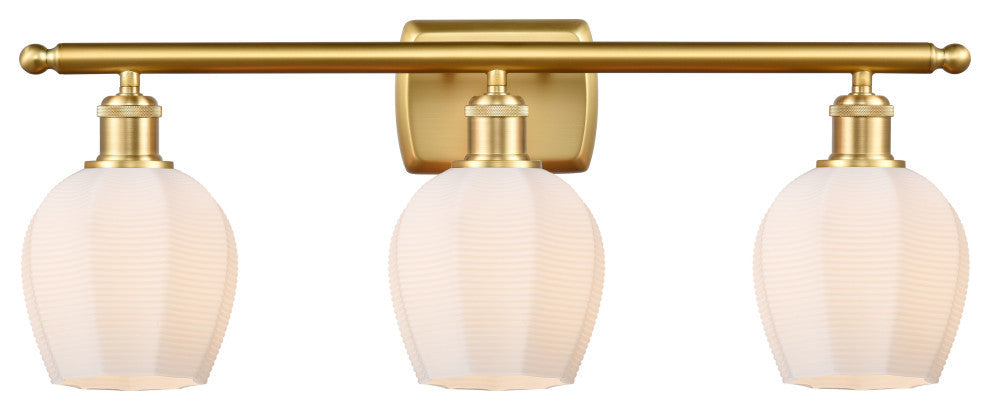 Innovations 516-3W-SG-G461-6 3 Light Bath Vanity Light, Satin Gold