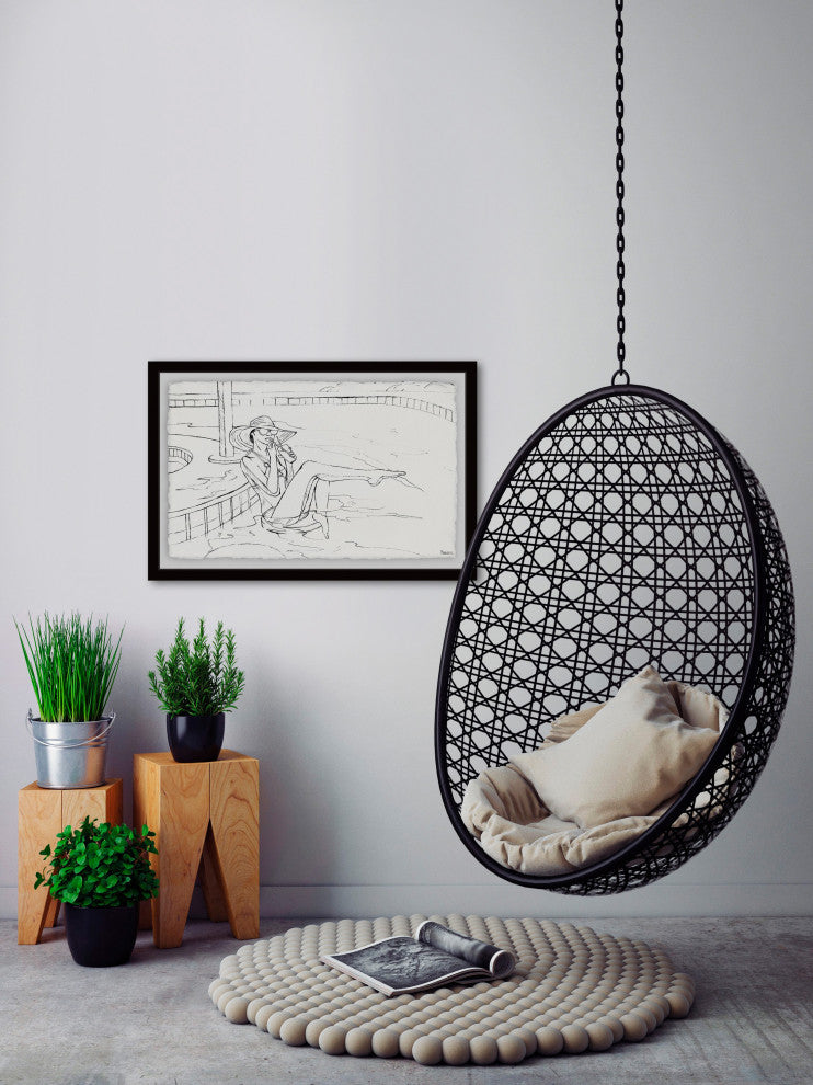"Sippin' Fresh" Framed Painting Print, 12"x8"