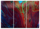 "Dark Red Abstract Acrylic Paint Mix" Metal Wall Art, 3 Panels, 36"x28"