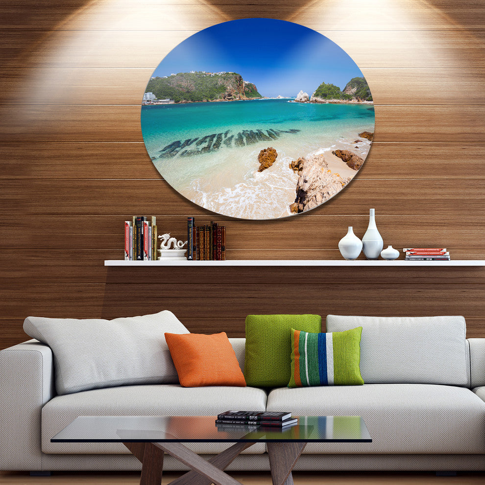 Beautiful Knysna Beach South Africa, Seashore Disc Metal Wall Art, 11"