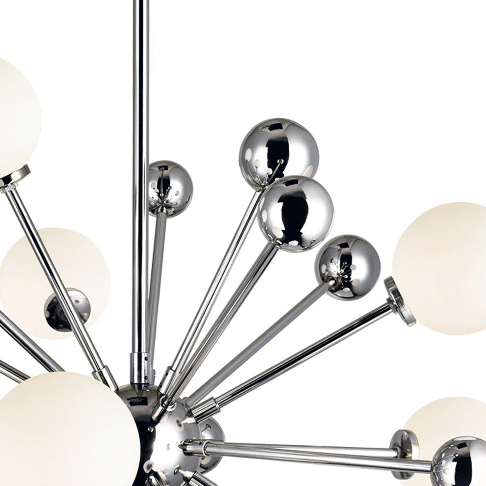 Element 8 Light Chandelier With Polished Nickel Finish