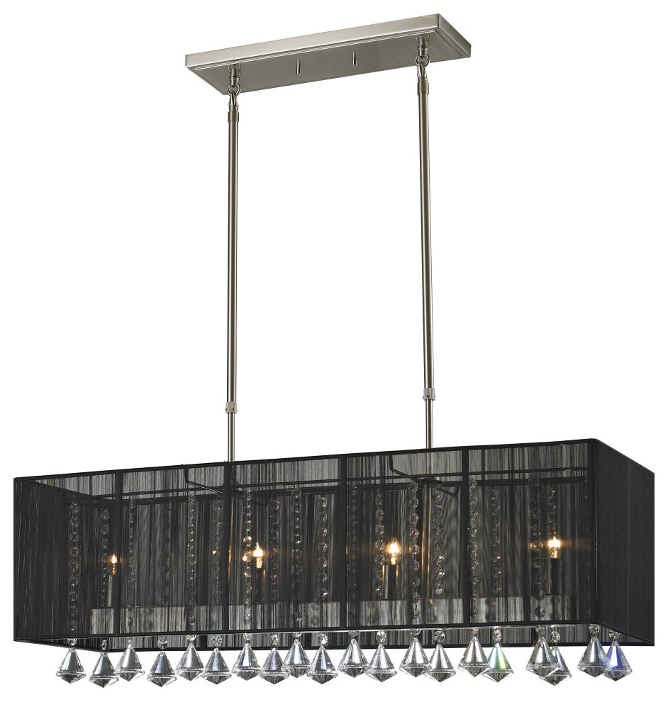 Zlite 890-34BK 4-Light Island/Billiard, Black