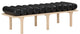 Landon Faux Leather Bench, Black, Natural Oak Finish