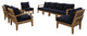 Navy Marina 8 Piece Outdoor Patio Teak Set
