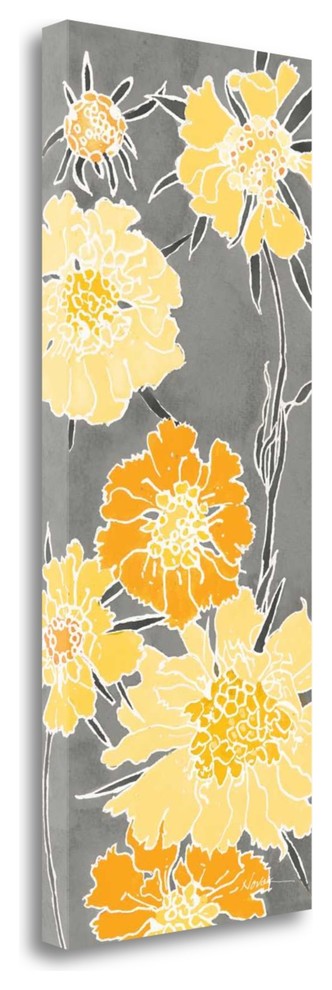 "Cloisonne Beauty I Gray" By Shirley Novak, Giclee Print on Gallery Wrap Canvas