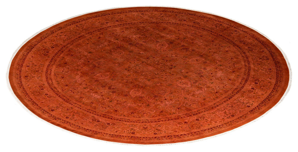 Fine Vibrance, One-of-a-Kind Hand-Knotted Area Rug Pink, 8'1"x8'1"