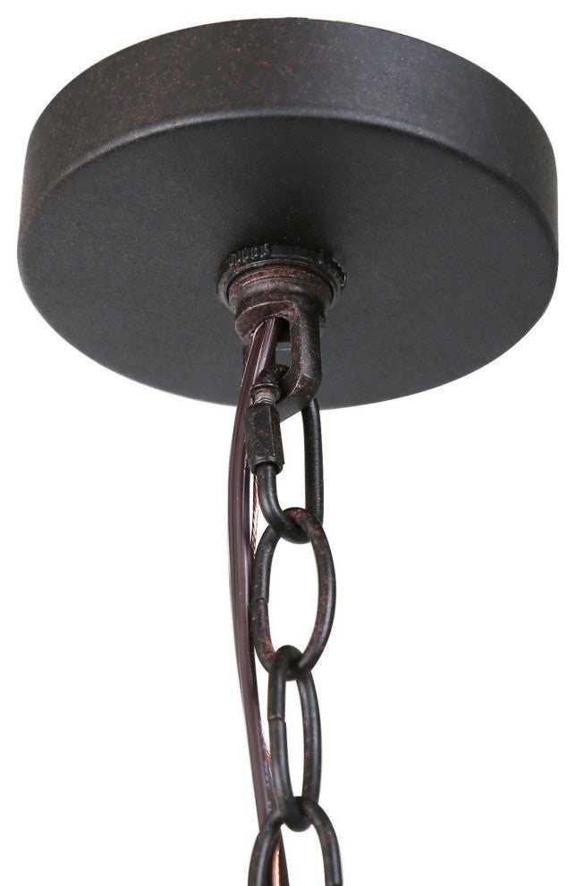 LNC Farmhouse Bronze 3-Light Lantern Wood Chandelier for Kitchan Island