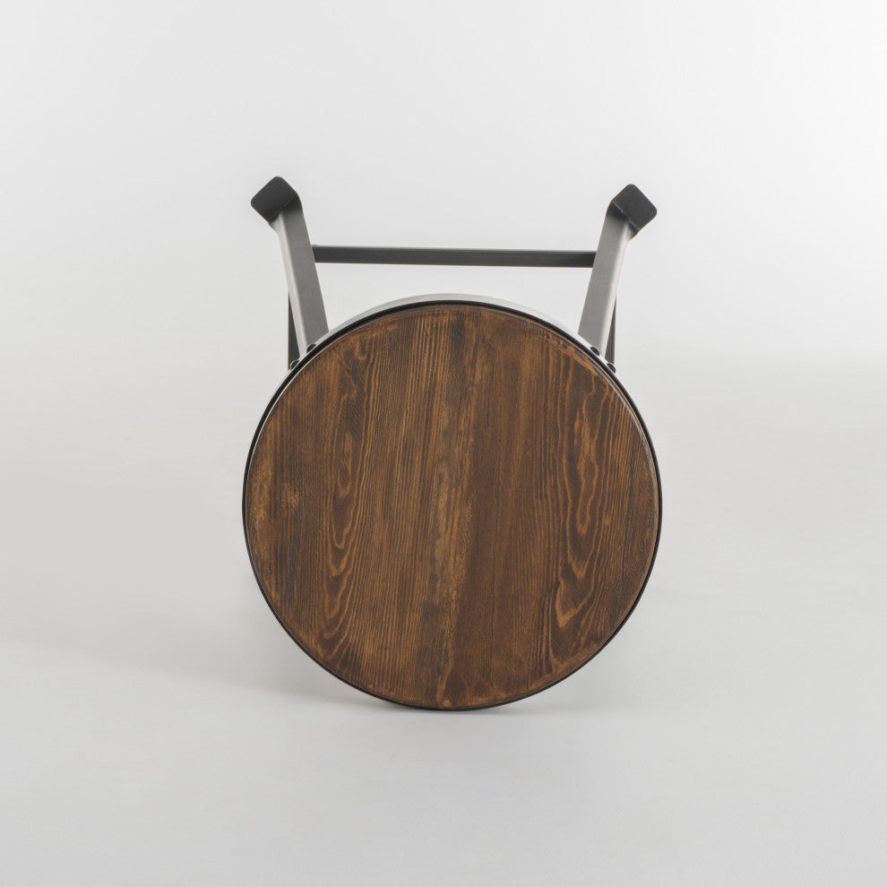 GDF Studio Modern Industrial Design Weathered Wood Counter Stools, Set of 2