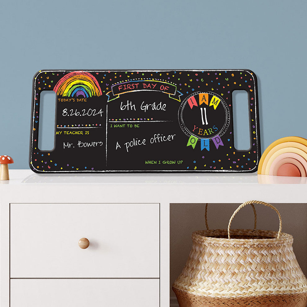 Last or First Day of School Rainbow Chalkboard