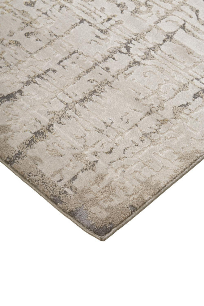 Weave & Wander Vanhorn Distressed Abstract Rug, Beige, 12'x15'