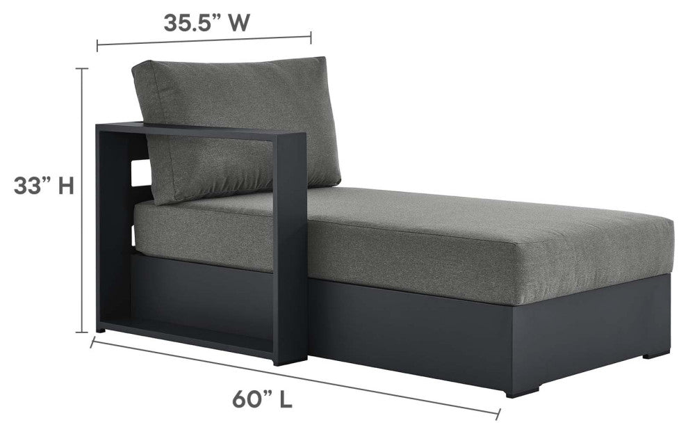 Tahoe Outdoor Patio Powder-Coated Aluminum 2-Piece Left-Facing Chaise Sectional