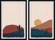 Moonrise in Catalina Diptych, 2-Piece Set, 12x18 Panels