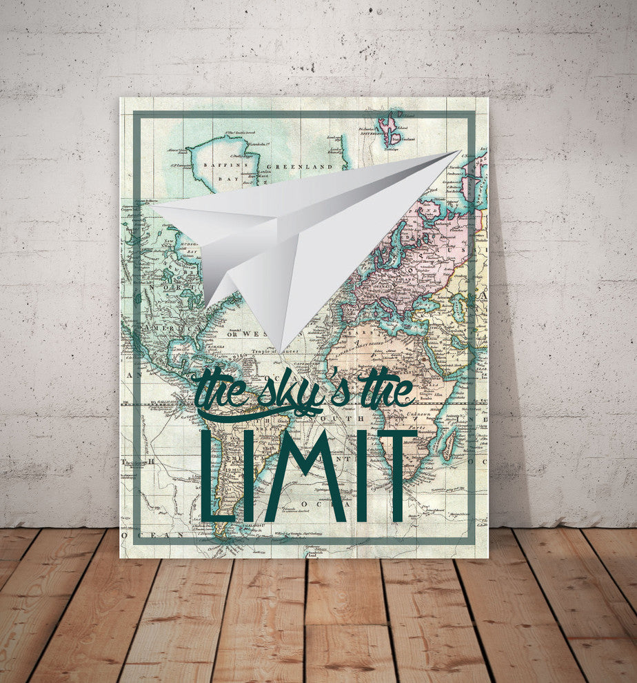 The Sky Is The Limit Paper Paper Print, 18"x24"