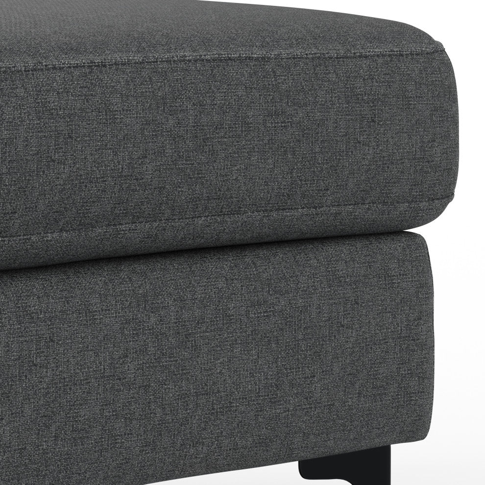Ava Large Rectangular Ottoman in Tightly Woven Performance Fabric , Assembled