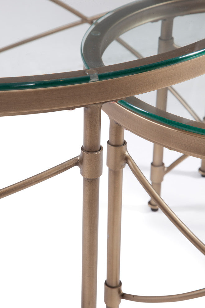 Harrison Round Cocktail Table - Antique Gold